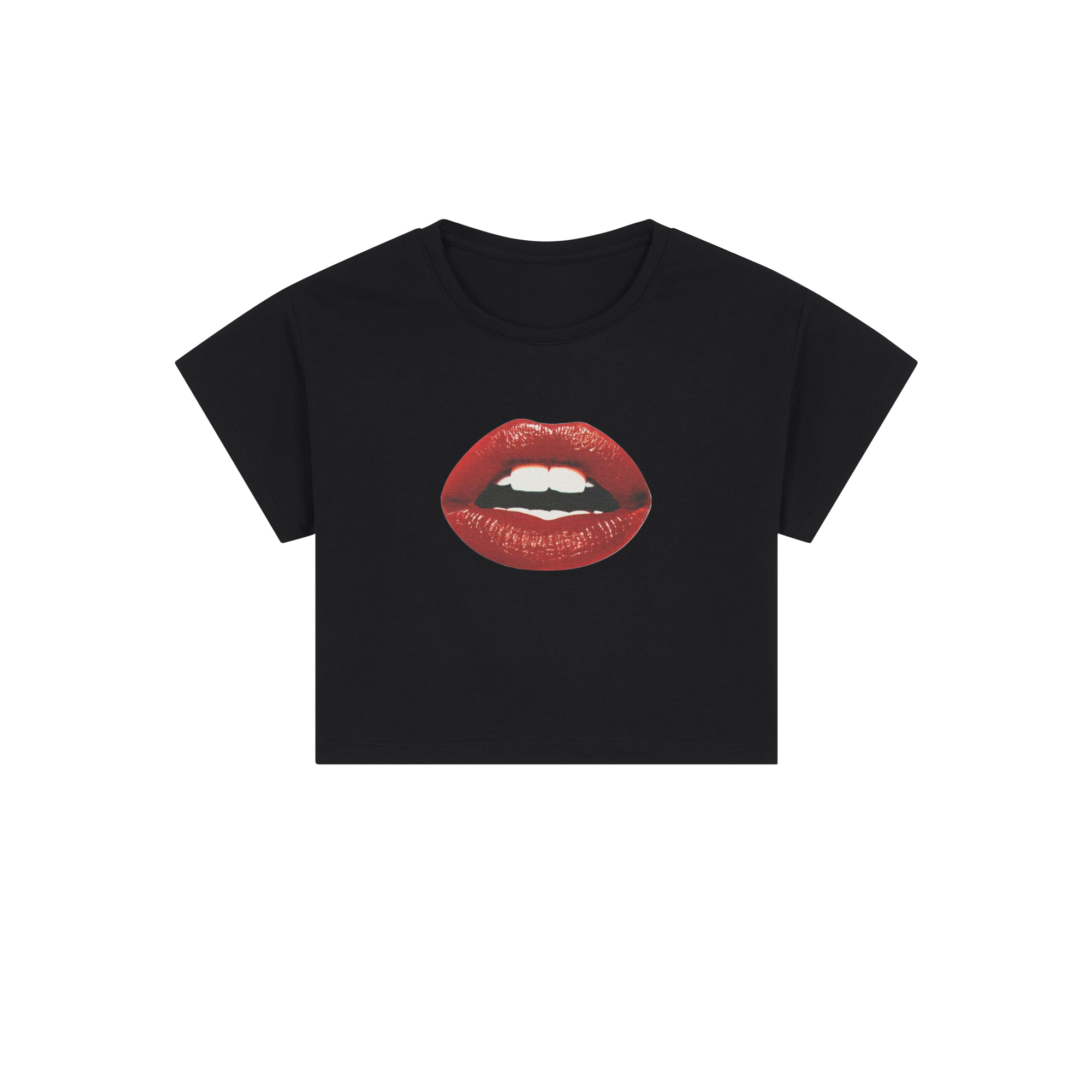 red lips crop top