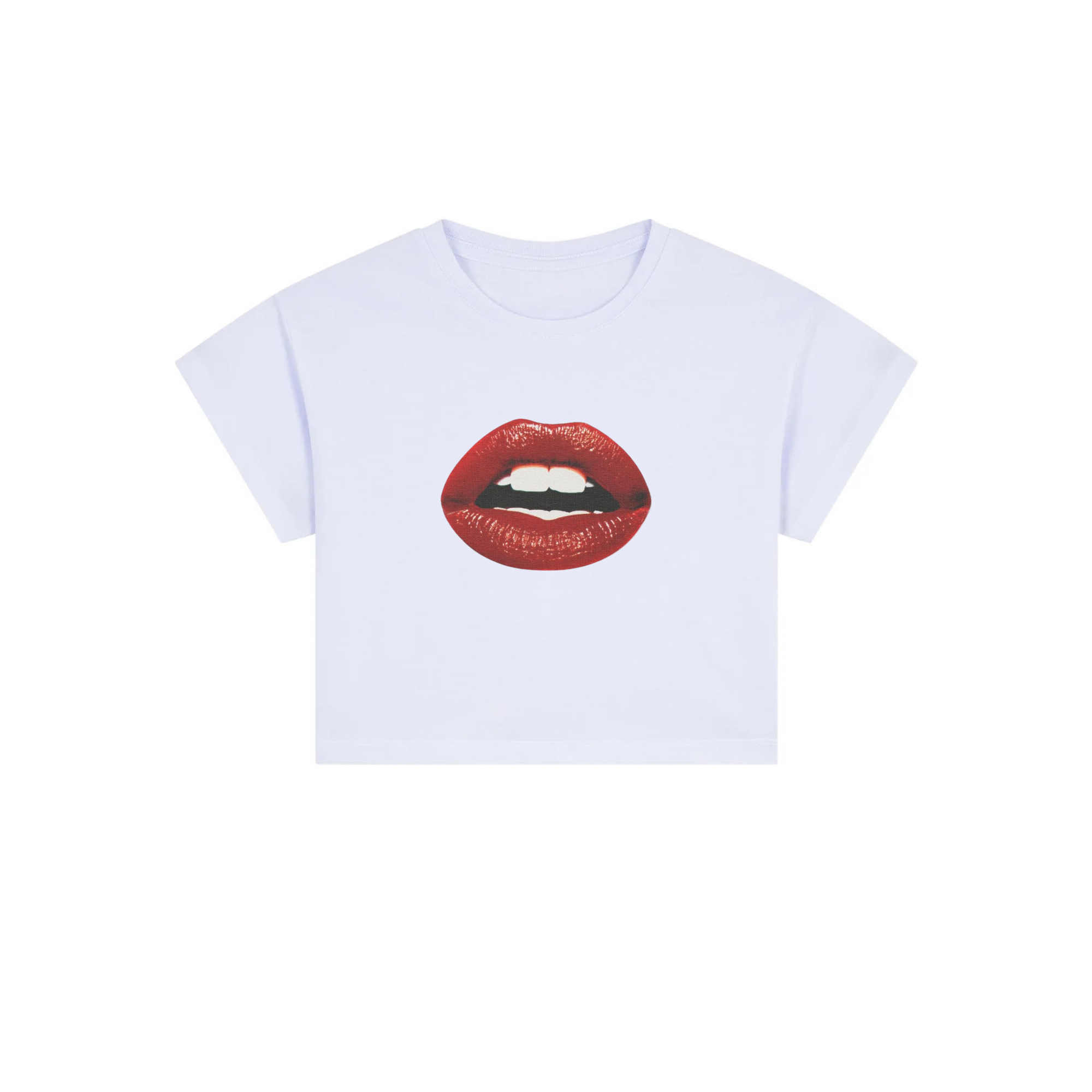 red lips crop top