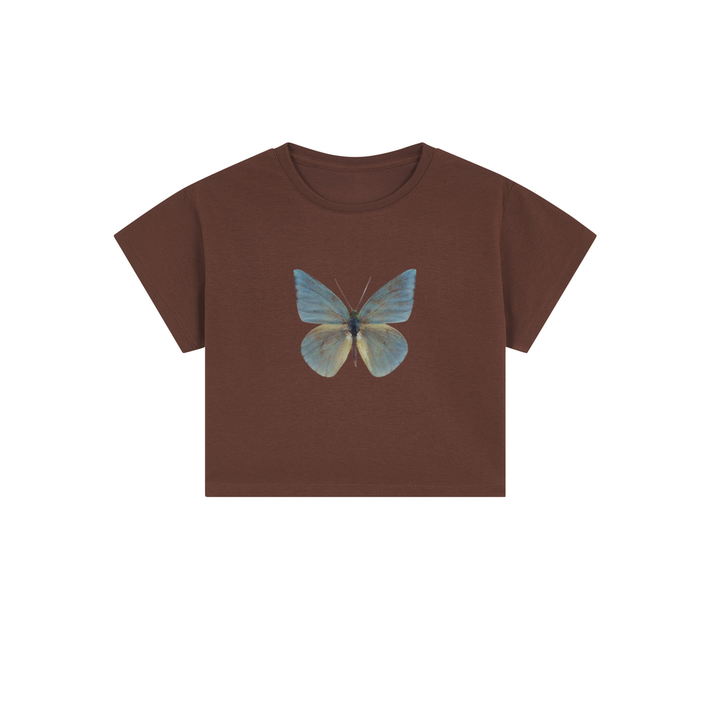 blue butterfly crop top